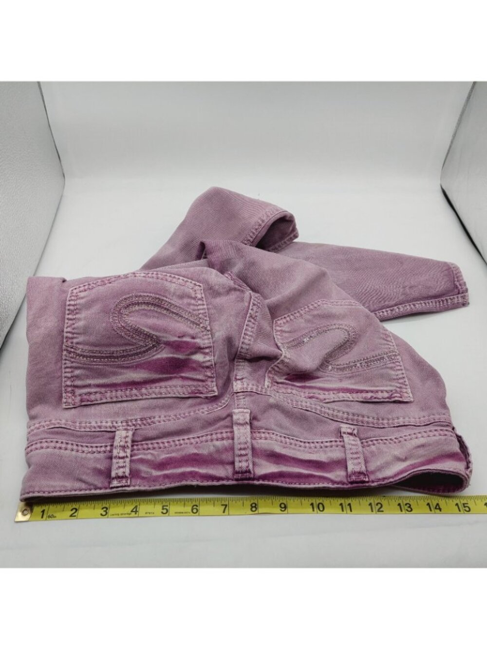 Silver Suki Capri Jeans Women's Size W30 Pink Purple Sparkle Pockets Denim - Picture 5 of 10